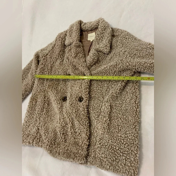 Thread Supply Sherpa Teddy Jacket Brown 4 Buttons Pockets Size L - Picture 9 of 10
